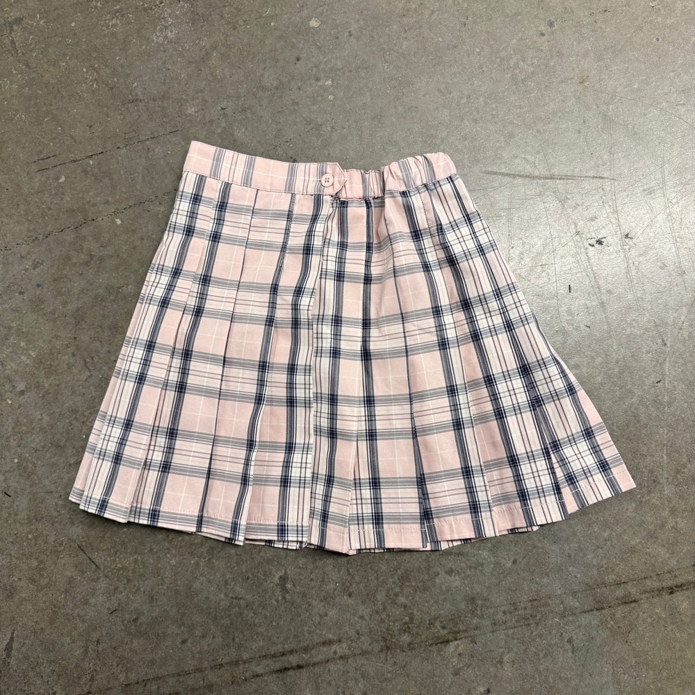 Wego Pink Plaid Pleated Mini Skirt Womens Large J-Fashion Schoolgirl Preppy Pink
